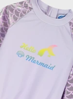 Ολόσωμο μαγιό κορίτσι UPF47+ "Hello mermaid" λιλά