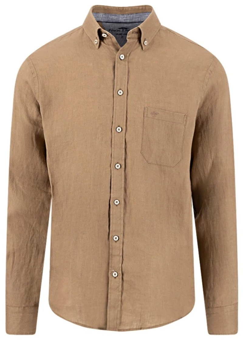 ΠΟΥΚΑΜΙΣΟ FYNCH HATTON PURE LINEN 4163-66336753, Χρώμα BROWN