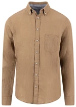 ΠΟΥΚΑΜΙΣΟ FYNCH HATTON PURE LINEN 4163-66336753, Χρώμα BROWN
