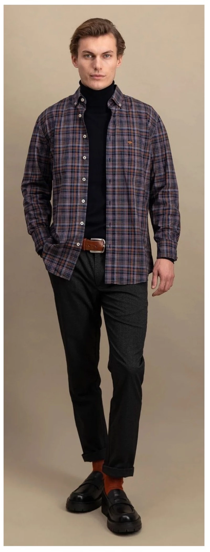 ΠΟΥΚΑΜΙΣΟ FYNCH HATTON superfine cotton 3808-66347390, Χρώμα CAMEL