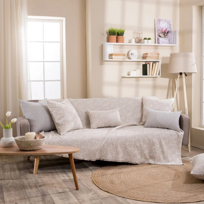 Ριχτάρι Ferrara 01 Ecru Teoran Πολυθρόνα 180x150cm Βαμβάκι-Πολυέστερ
