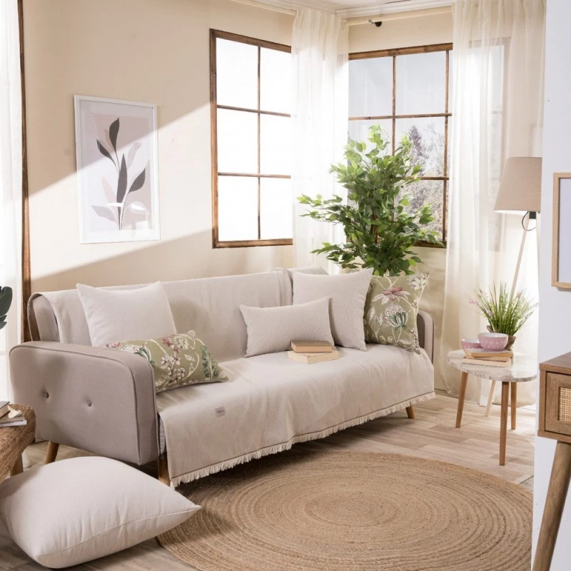 Ριχτάρι Bari 02 Beige Teoran Διθέσιο 180x250cm Βαμβάκι-Πολυέστερ