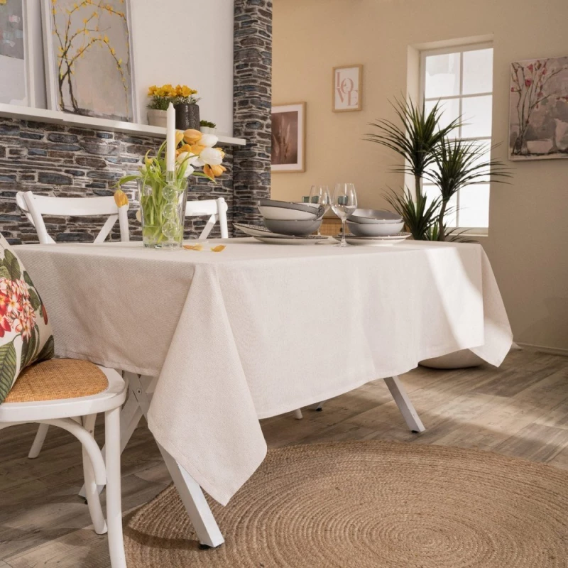 Τραπεζομάντηλο Alora 01 Beige Teoran 135X220 Βαμβάκι-Πολυέστερ