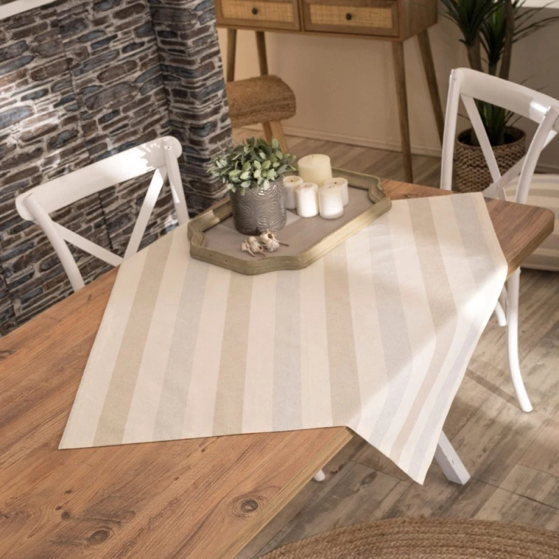 Καρέ Vera 04 Beige-Grey Teoran 90X90cm Βαμβάκι-Πολυέστερ