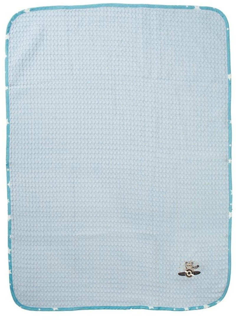 Κουβέρτα Βρεφική Aviator 183 Πικέ Με Κέντημα Sky Blue DimCol Αγκαλιάς 80x110cm 100% Βαμβάκι