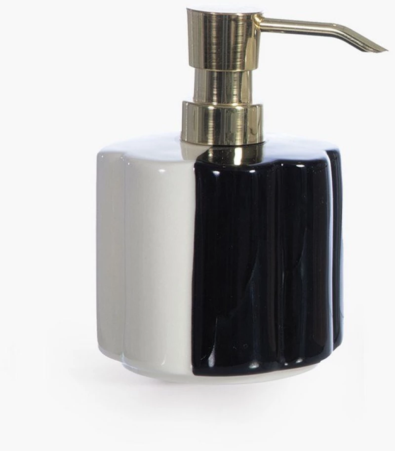 Δοχείο Κρεμοσάπουνου Domino Black-White Nef-Nef Homeware Κεραμικό