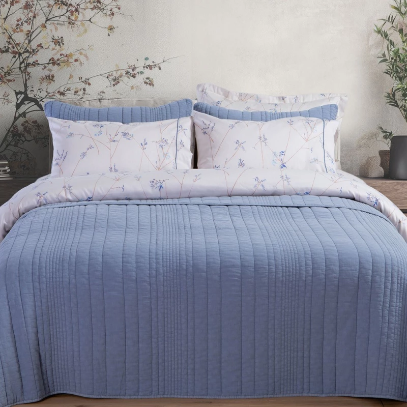 Κουβερλί Elements Ecstatic Blue Nef-Nef Homeware Υπέρδιπλo 230x240cm Βαμβάκι-Πολυέστερ