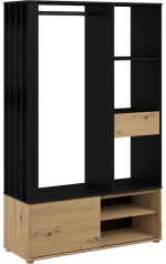 Έπιπλο Εισόδου Esther 162447649 110x40x183cm Natural-Black Μοριοσανίδα