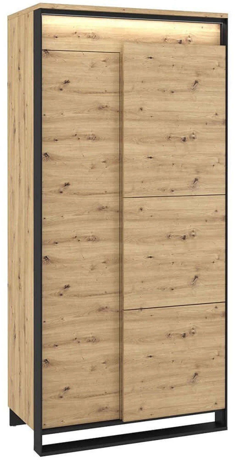 Ντουλάπα Δίφυλλη Με Φως Led Quant 162087979 95x50x195cm Oak Δίφυλλη
