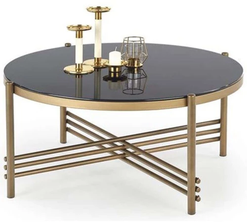 Τραπεζάκι Σαλονιού Minesa 162421989 80x80x41cm Black-Gold