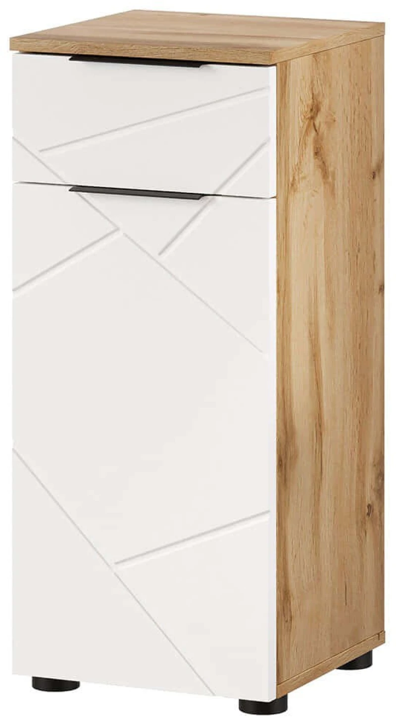 Στήλη Μπάνιου Mazi Mini 162824059 30x30x81cm Natural-White Μοριοσανίδα,Mdf