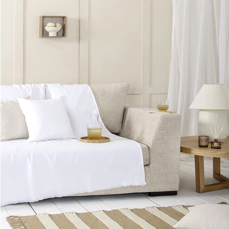 Ριχτάρι Iris White Nima Διθέσιο 180x240cm Βαμβάκι-Πολυέστερ