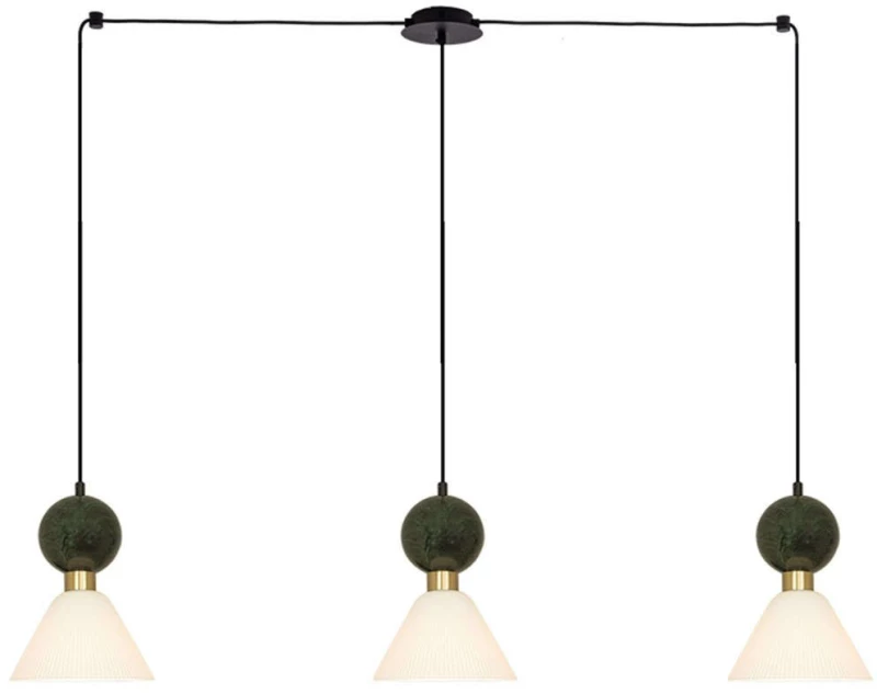 Φωτιστικό Οροφής 23248 110x140cm 3xE14 15W Marble Green-Brass