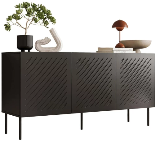 Μπουφές Siena I 162807439 151x40x75cm Black Μοριοσανίδα,Mdf
