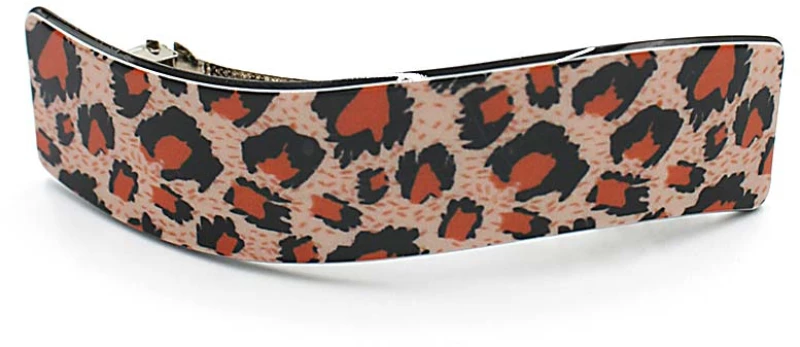 ΚΟΚΑΛΑΚΙ ΜΠΑΡΕΤΑ από πλαστικό + μέταλλο σε animal print κανελί-μπεζ