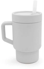 Melii Παγούρι Σιλικόνης με Καλαμάκι Tumbler Γκρι 290ml
