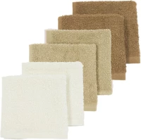 Meyco Πετσετάκια Λαβέτες Πακέτο των 6 Offwhite/Sand/Toffee (30x30cm)