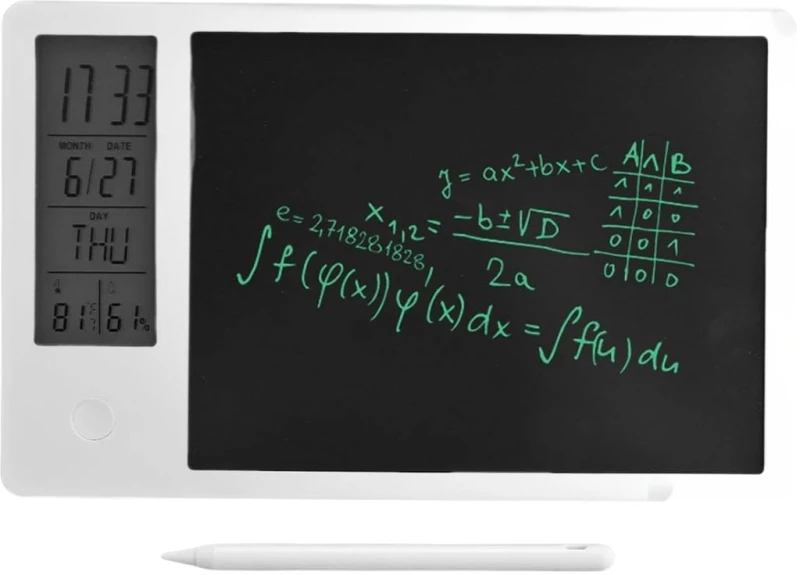 Ψηφιακό Ημερολόγιο Γραφείου με LCD Πίνακα Γραφής - Λευκό