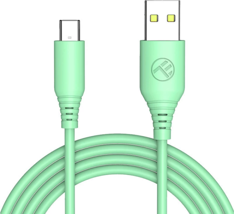 Tellur Σιλικονούχο Καλώδιο USB‑A σε USB‑C, 3 A, 1 m – Πράσινο
