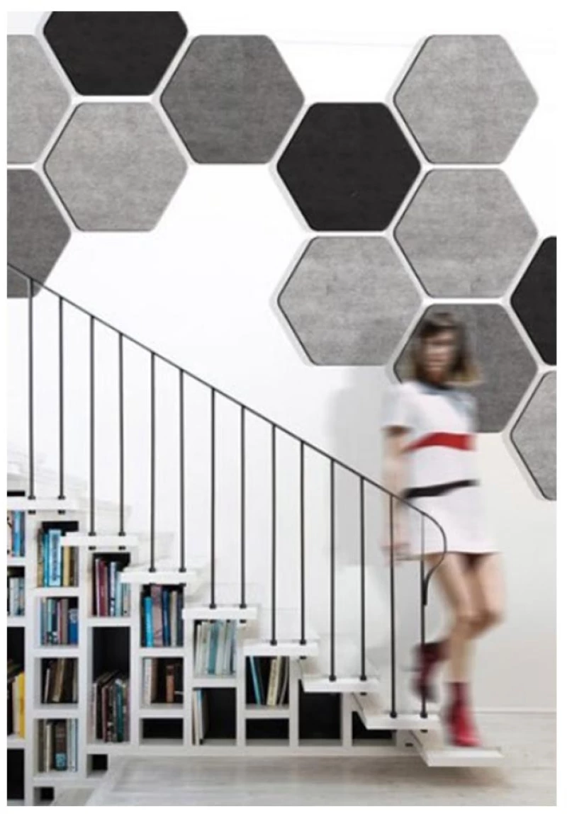 Audiodesigner ECOPLAN® Hexagon Ηχοαπορροφητικά Πάνελ 35 cm / 1.27 τ.μ. Μαύρο (4 Τεμάχια)