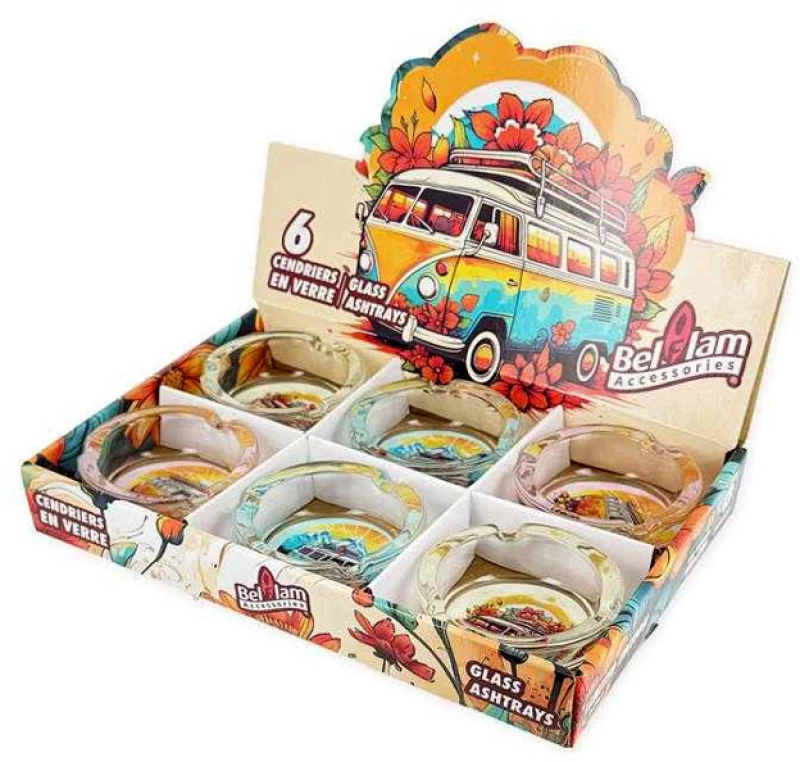 Τασάκι Γυάλινο Διαφανές Belfam - Cool Vans 8,5cm