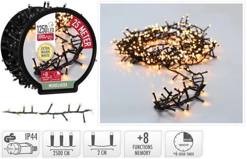 ΧΡΙΣΤΟΥΓΕΝΝΙΆΤΙΚΑ ΛΑΜΠΆΚΙΑ LED MICRO CLUSTER 1250LED EXTRA WW AX8521140