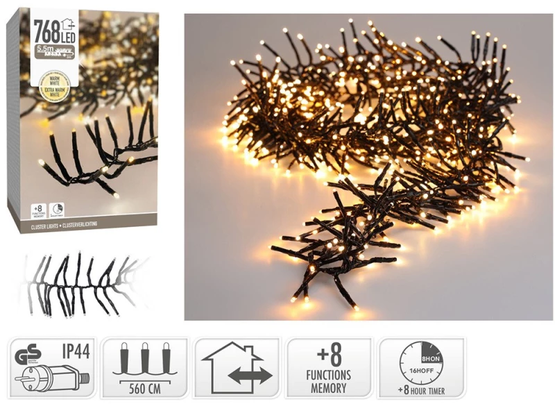 ΧΡΙΣΤΟΥΓΕΝΝΙΆΤΙΚΑ ΛΑΜΠΆΚΙΑ LED CLUSTER LIGHTS 768L WW AX8550630