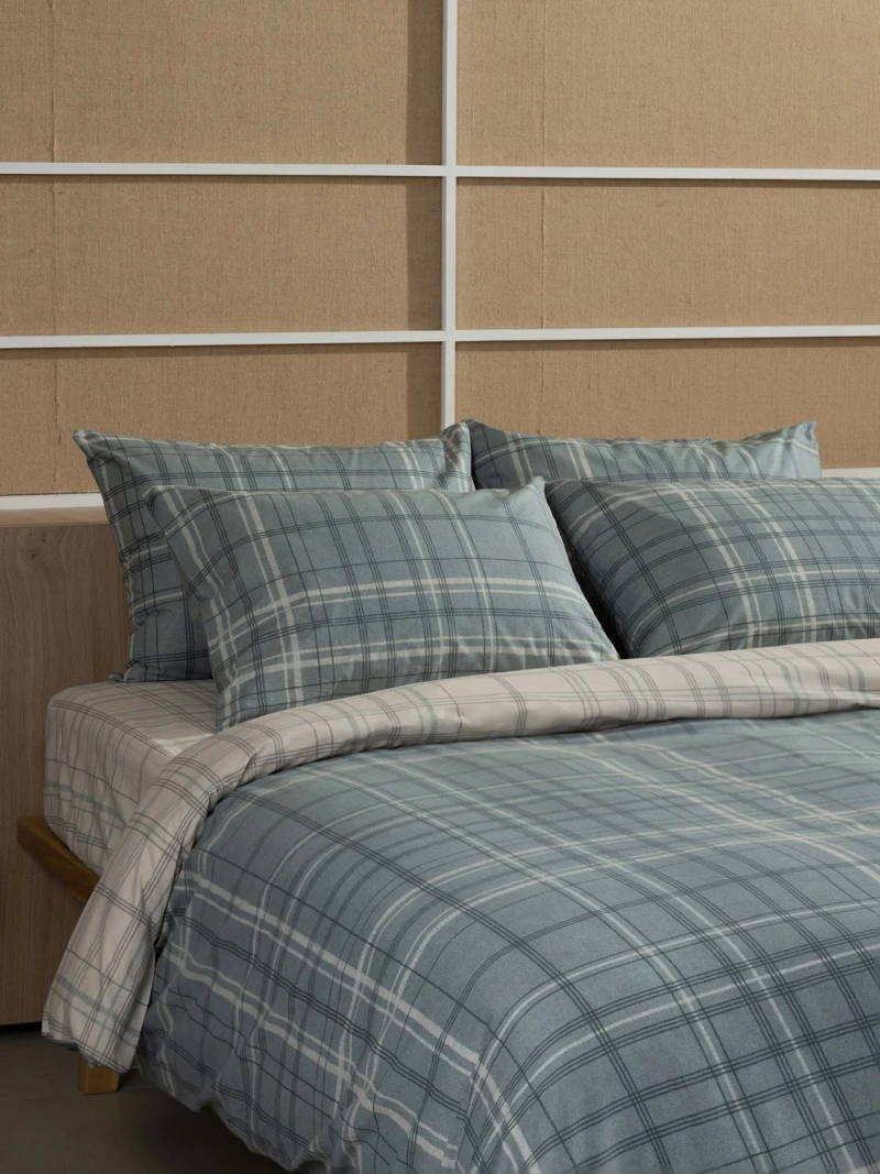 Σετ Σεντόνια Cotton Feelings 2066 Aqua Μονό με λάστιχο(105x205+30)