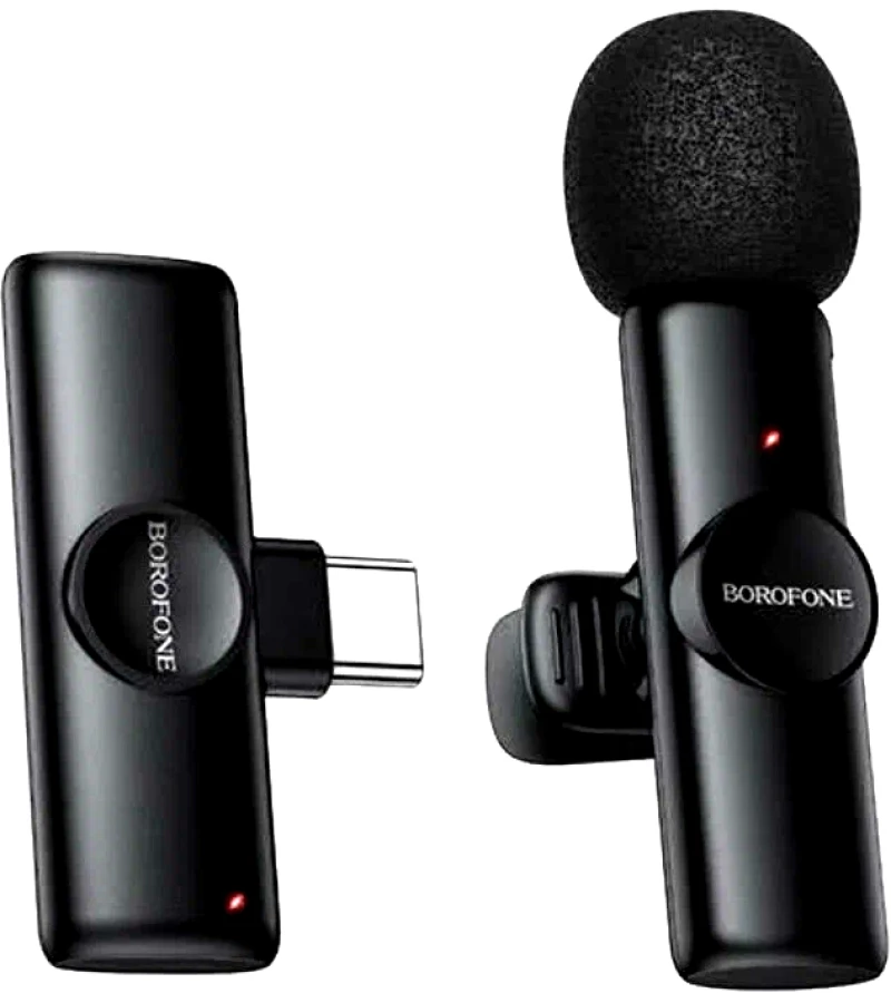 Μικρόφωνο Πέτου Ασύρματο Borofone BFK16 Winner Lavalier ENC USB-C 2.4GHz Μαύρο
