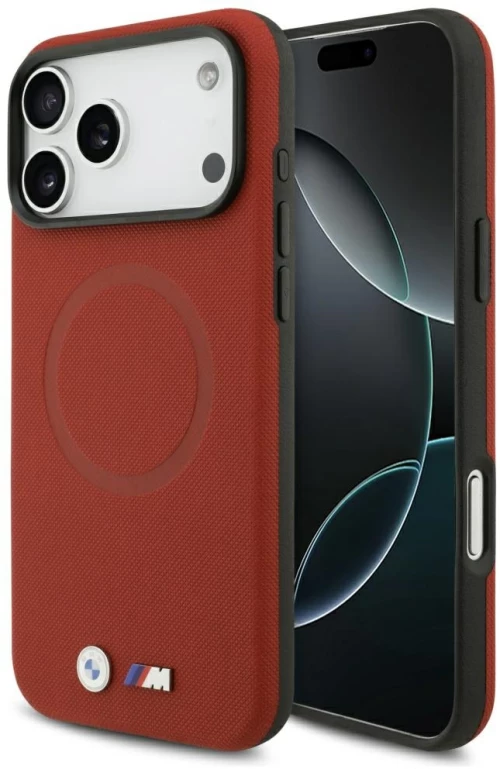 BMW M FW Metal Logo MagSafe Case for iPhone 17 Pro Max - Red