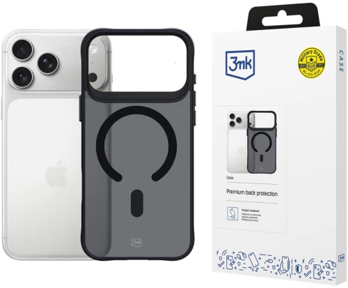 3mk Smoke MagCase for iPhone 17 Pro - Black Semi-Transparent