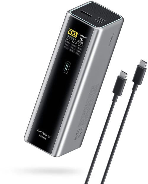 Powerbank Cuktech CKPB200UGLGR 210W 20000mAh 2 x USB-C 1 x USB-A - gray