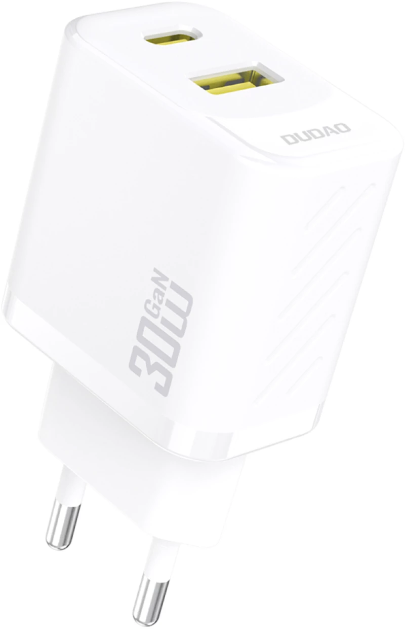 Dudao A27TEU PD 30W GaN USB-A USB-C Wall Charger - White