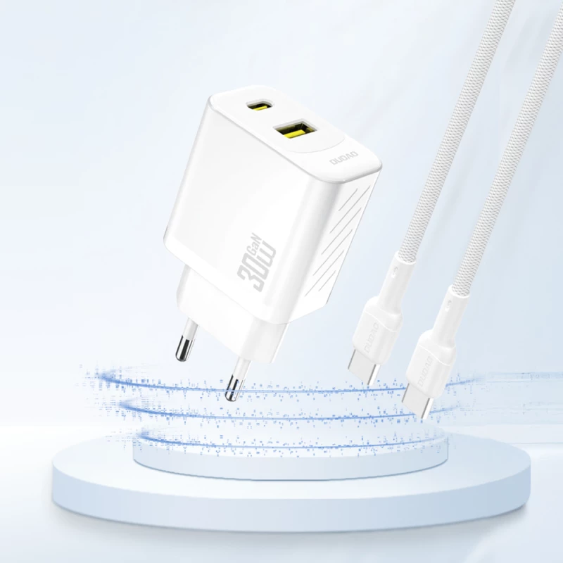 Dudao A27TEU PD 30W GaN USB-A USB-C Wall Charger - White