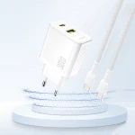 Dudao A27TEU PD 30W GaN USB-A USB-C Wall Charger - White