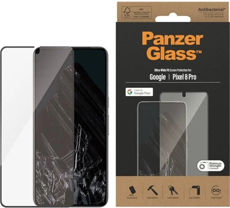 PanzerGlass - Screen Protector Google Pixel 8 Pro - Ultra-Wide Fit / Electronics