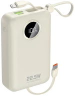 Dudao K14+ Powerbank 20000mAh 22.5W USB-C / USB-A / Built-in Lightning and USB-C Cables - White