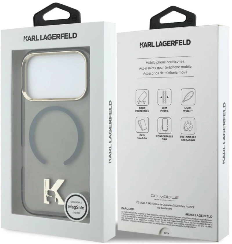 Karl Lagerfeld IML K Head Logo MagSafe Case for iPhone 17 Pro Max - Black