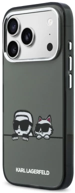 Karl Lagerfeld IML Karl & Choupette Peekaboo Logo MagSafe Case for iPhone 17 Pro - Black