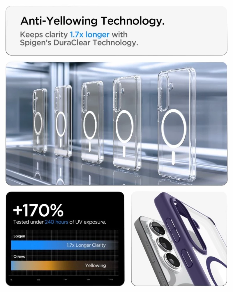 Spigen Ultra Hybrid Mag MagSafe Case for Samsung Galaxy S26+ - Clear Navy Blue