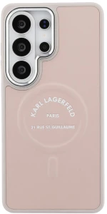 Karl Lagerfeld Embossed Ring RSG Logo MagSafe Case for Samsung Galaxy S26 Ultra - Pink