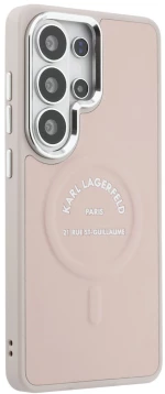 Karl Lagerfeld Embossed Ring RSG Logo MagSafe Case for Samsung Galaxy S26 Ultra - Pink