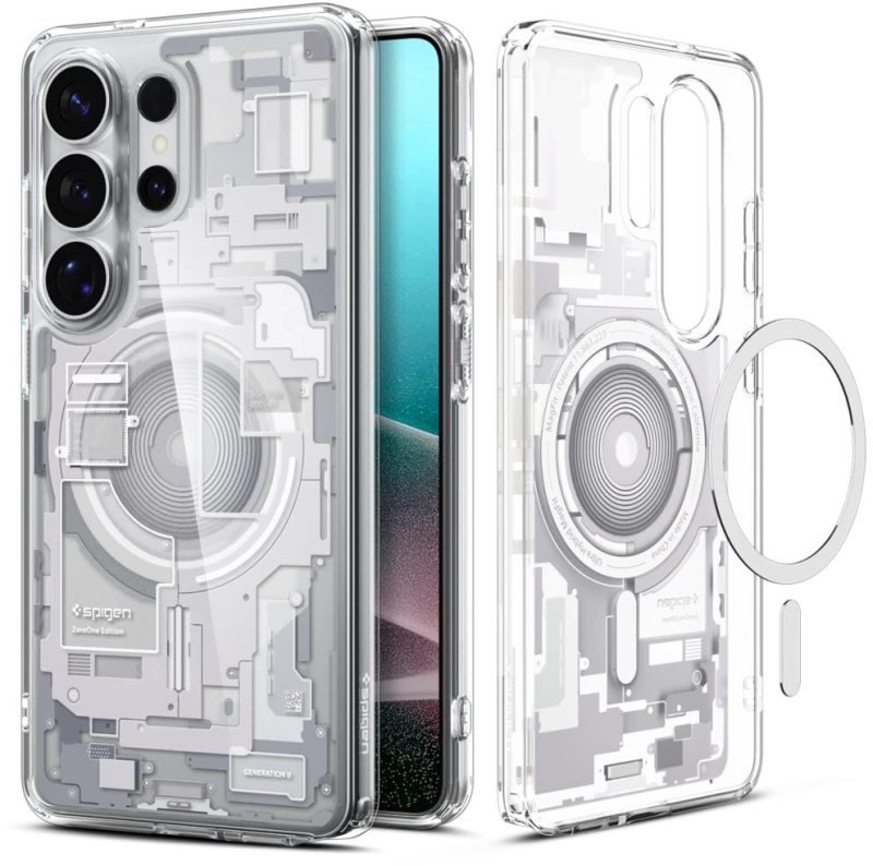 Spigen Ultra Hybrid Mag MagSafe Case for Samsung Galaxy S26 Ultra Zero One - Clear and White