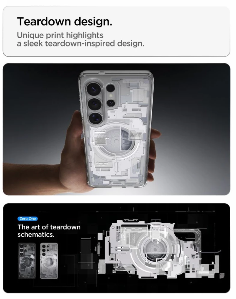 Spigen Ultra Hybrid Mag MagSafe Case for Samsung Galaxy S26 Ultra Zero One - Clear and White