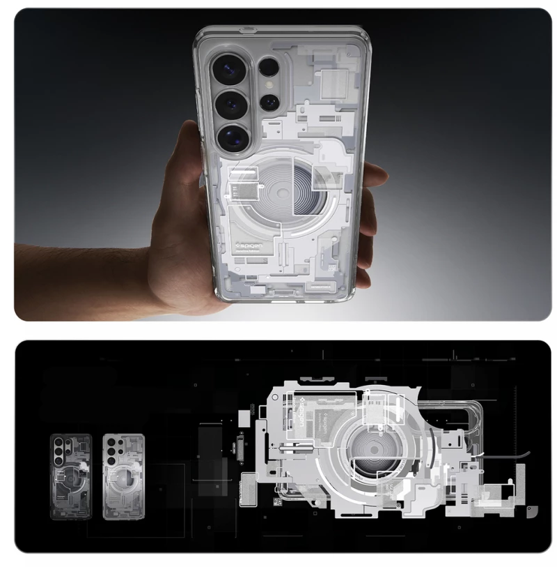 Spigen Ultra Hybrid Mag MagSafe Case for Samsung Galaxy S26 Ultra Zero One - Clear and White