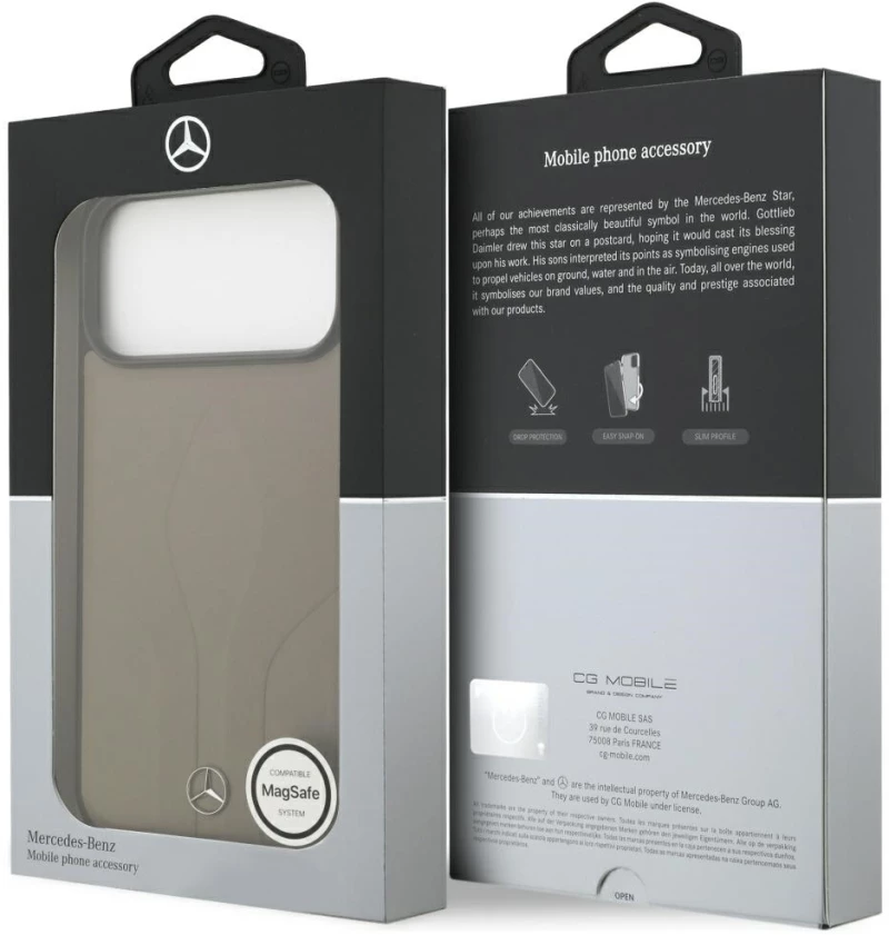 Mercedes Leather The Move MagSafe Case for iPhone 17 Pro Max - Beige