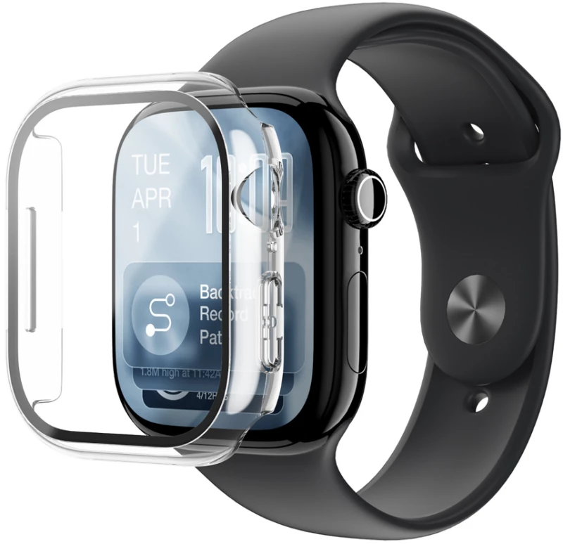 AmazingThing Radix Glass Screen Protector with Case for Apple Watch Series 11 46mm - Clear
