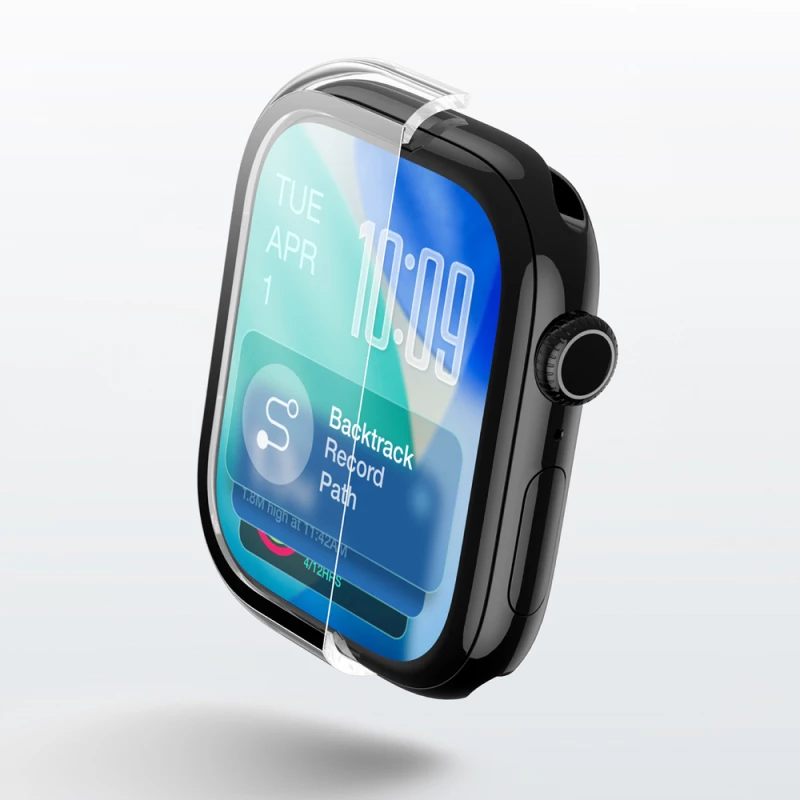AmazingThing Radix Glass Screen Protector with Case for Apple Watch Series 11 46mm - Clear