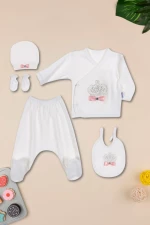 Σετ Δώρου Για Νεογέννητο 5Pack W1532 - ΛΕΥΚΟ-ΡΟΖ