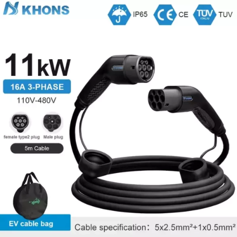 KHONS KH11K1635M EV Καλώδιο Φόρτισης Τριφασικό 5m 11KW 16A Type 2
